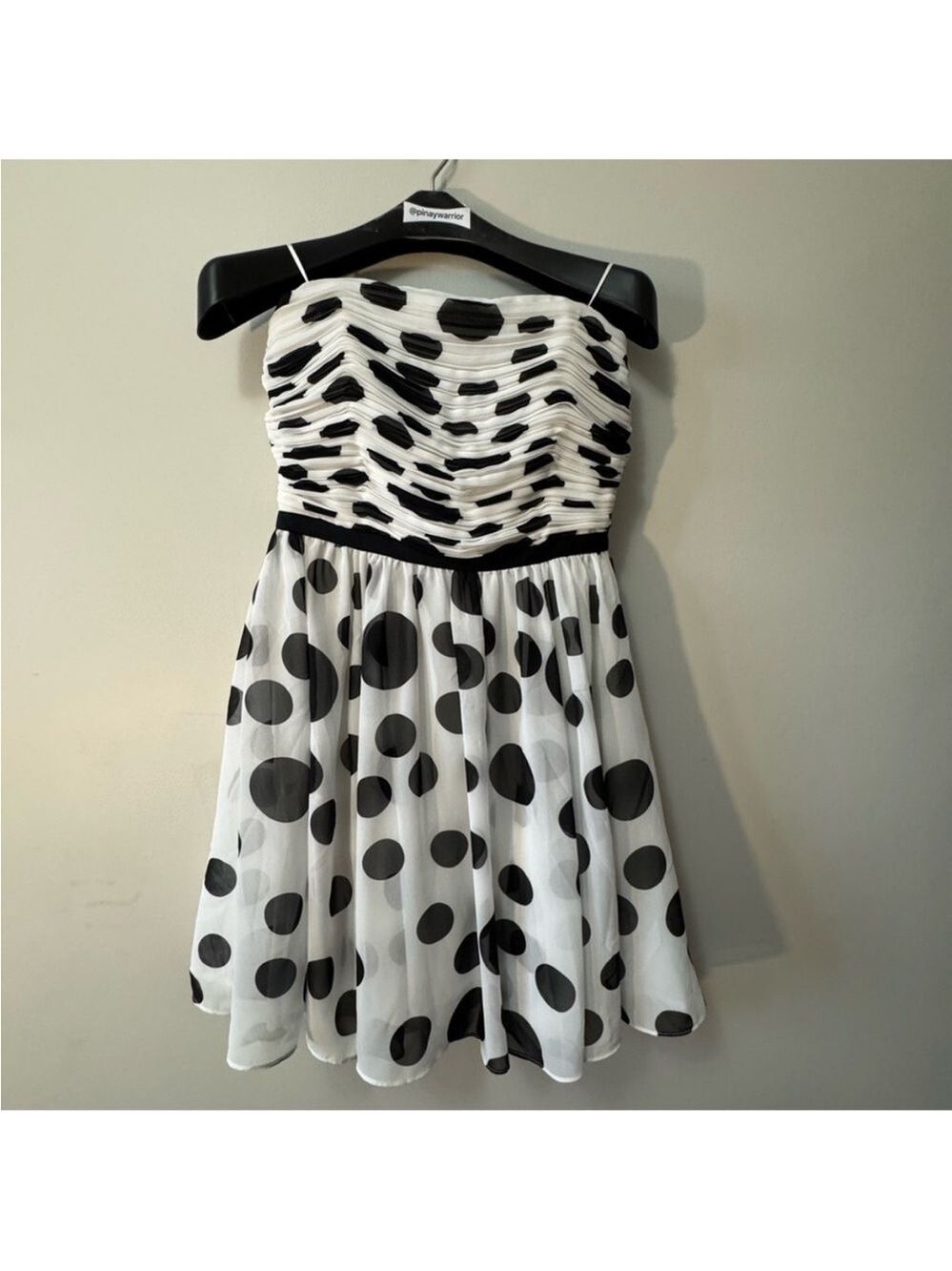 Guess White and Black Strapless A-line Dress NWT SZ 8 - Picture 3 of 10